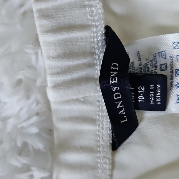 Lands' End Cream Track Pants with Elastic Waistband - Picture 3 of 4